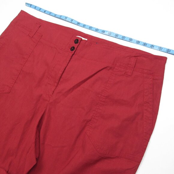 Anthropologie Maeve The Naomi Wide-Leg Flare Pants Dark Red 26W - Picture 4 of 10